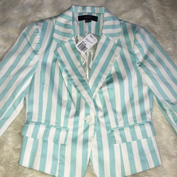 Forever 21 Jackets & Blazers - Tiffany blue striped blazer NWT